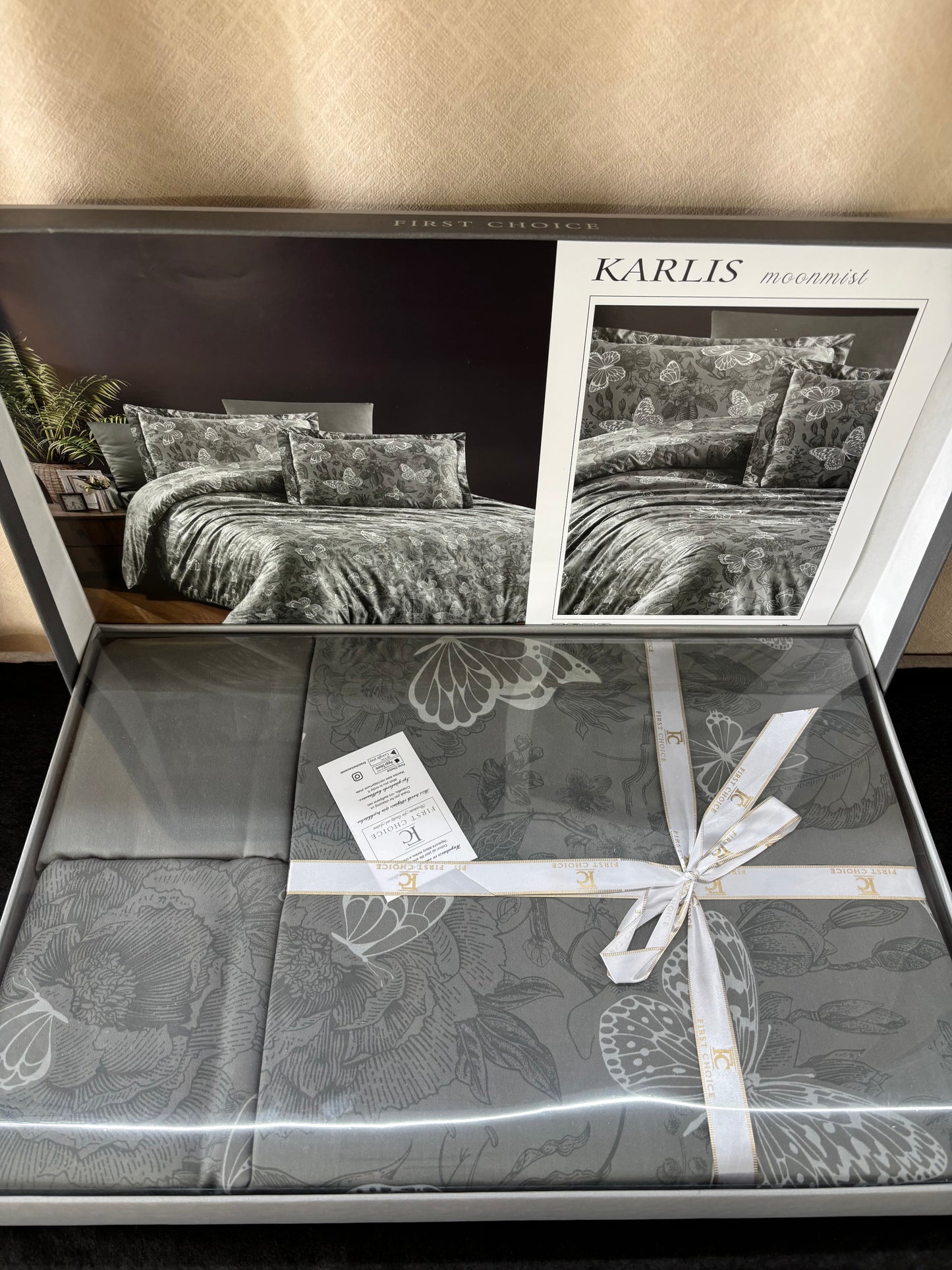 Turkiškas 6 dalių patalynės komplektas ,,KARLIS””